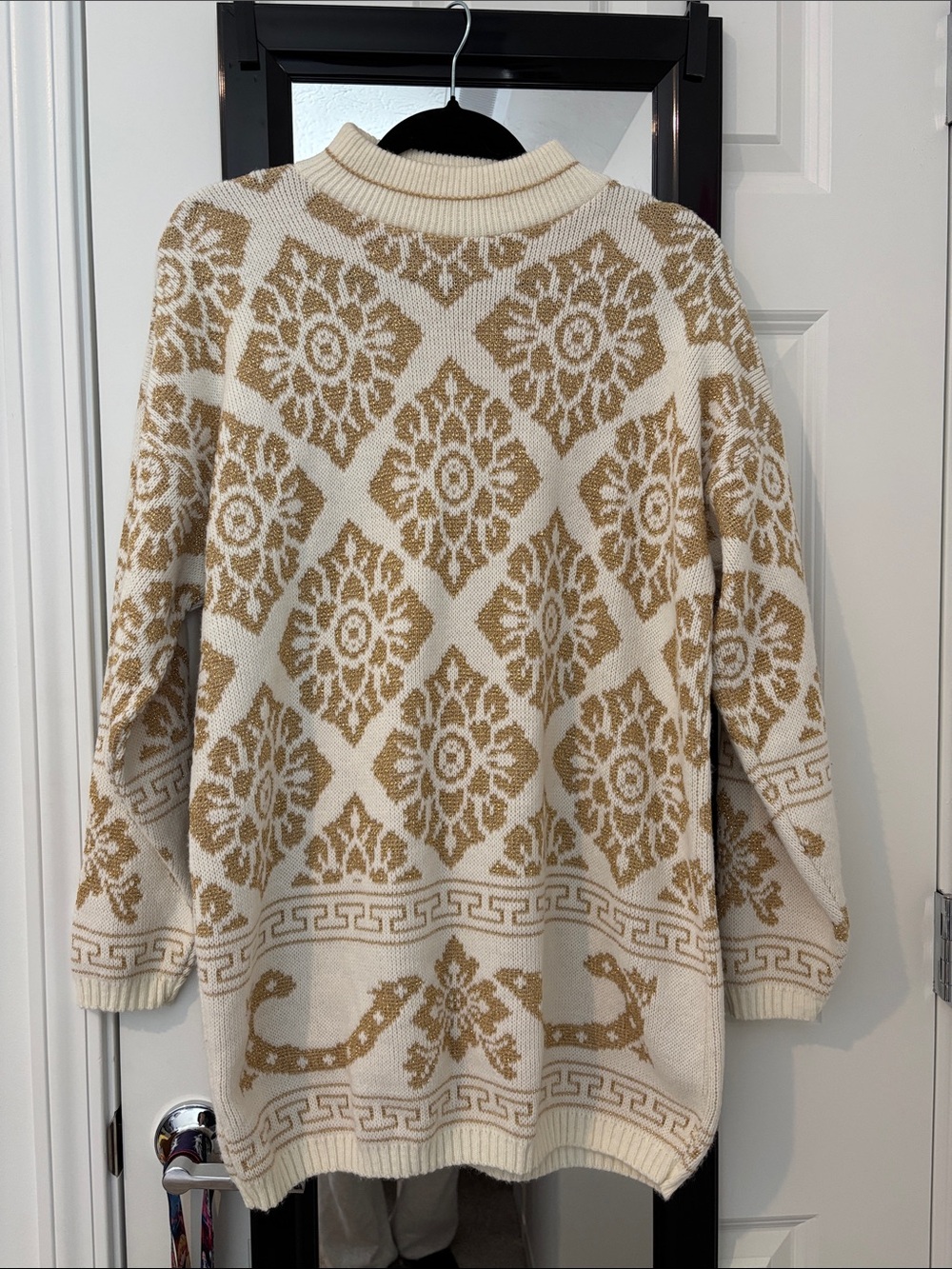 Snowflake Patterned Turtleneck Sweater